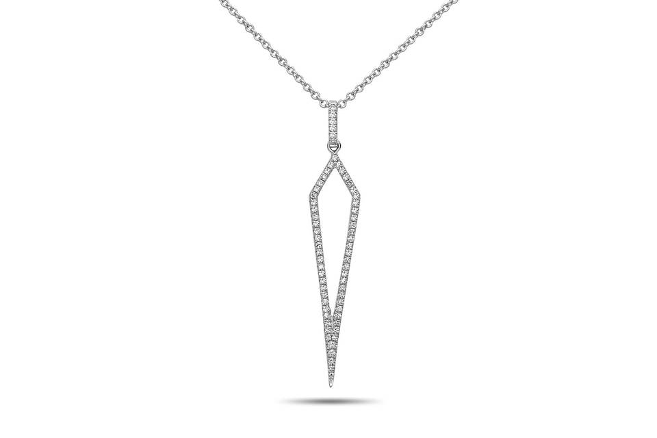 Exclusively Diamonds Signature Collection Open Kite Shape Diamond Pendant