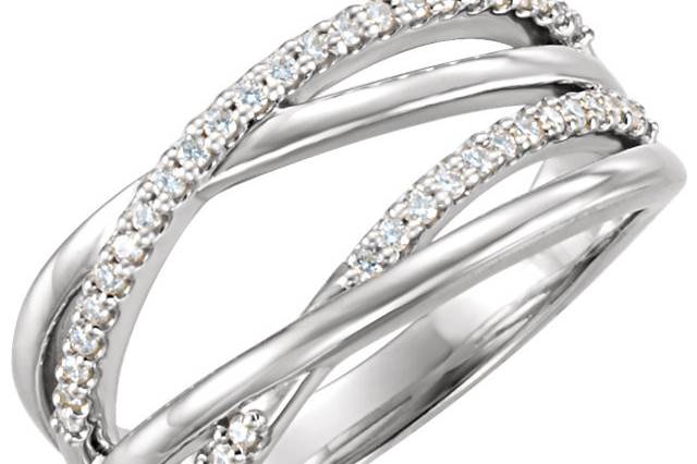 Exclusively Diamonds Signature Collection Open By-Pass Fashion Ring