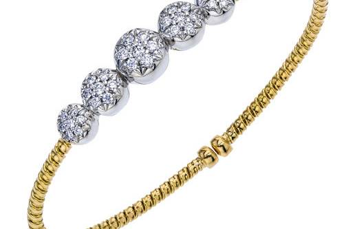 Exclusively Diamonds Signature Collection Two Tone Diamond Bangle Bracelet