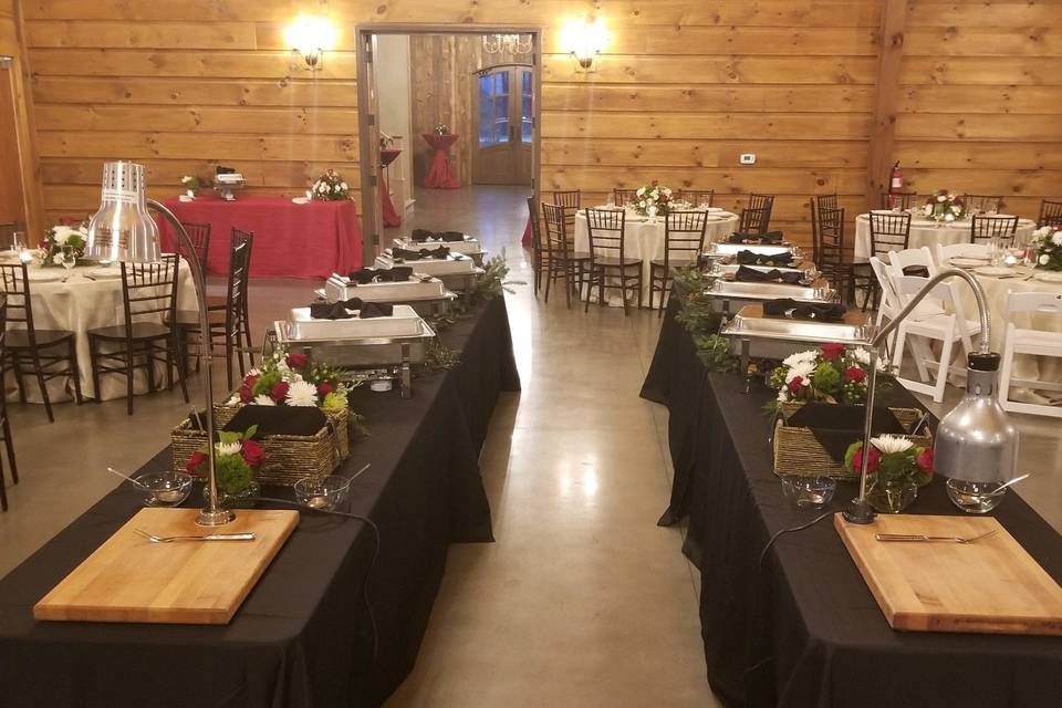 Double-sided buffet tables