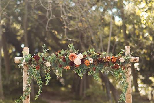 Garland laced arbor.