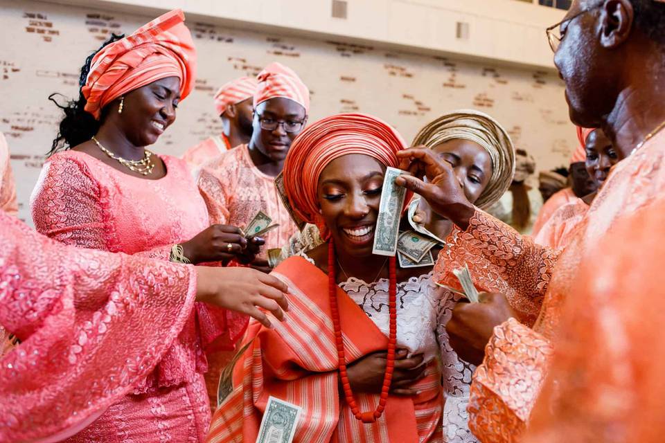 Bride's cultural wedding dance