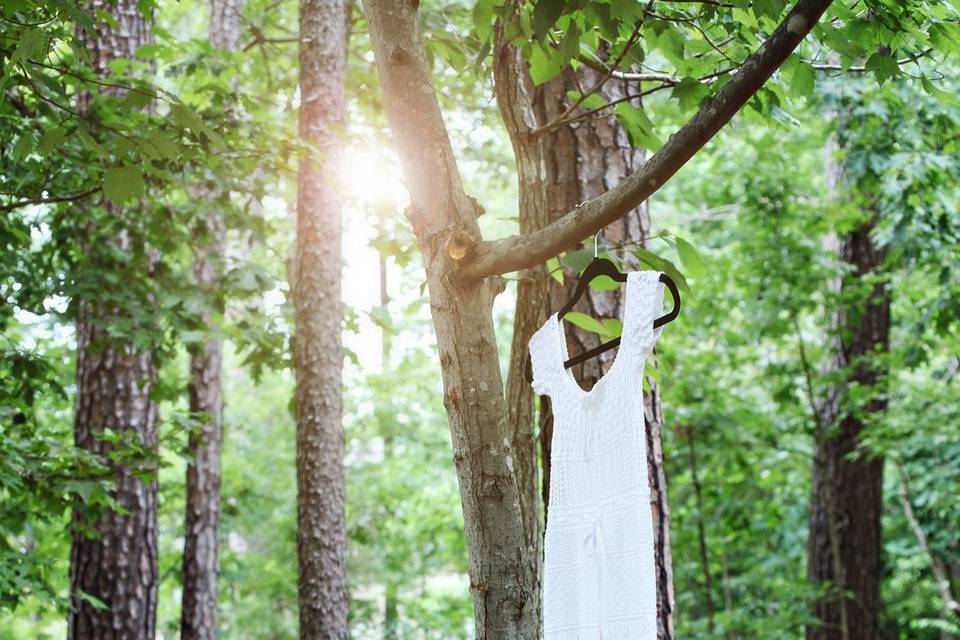 A handmade wedding dress