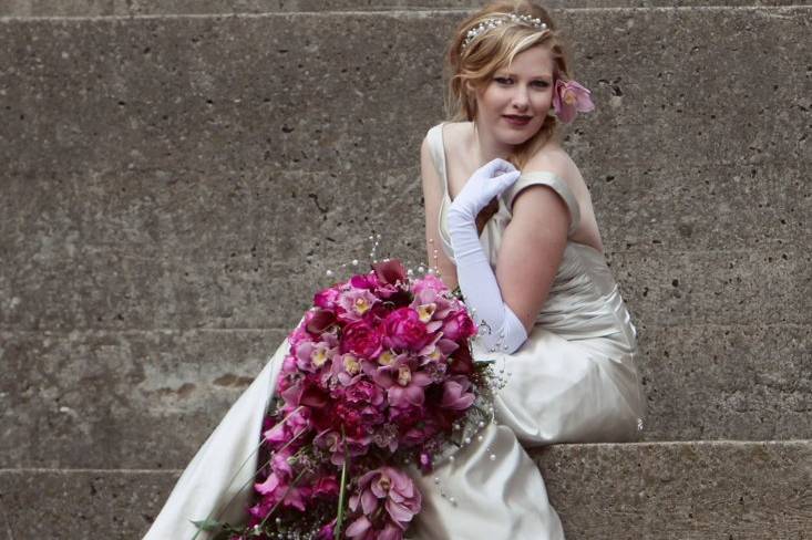 Bride on the steps