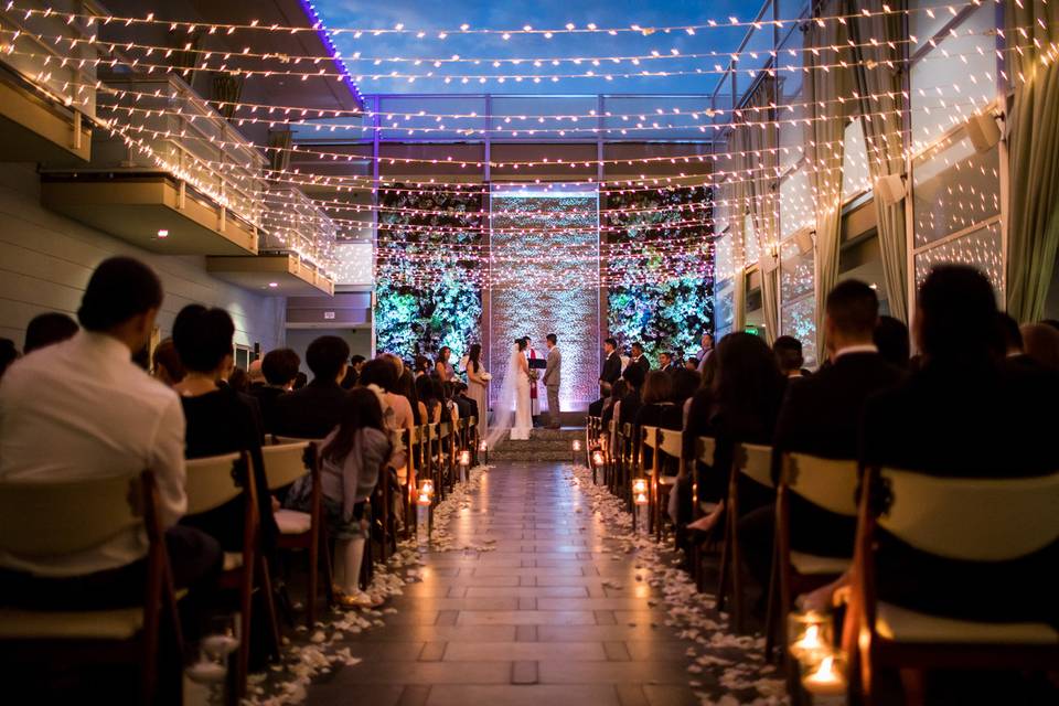 Warm wedding lights