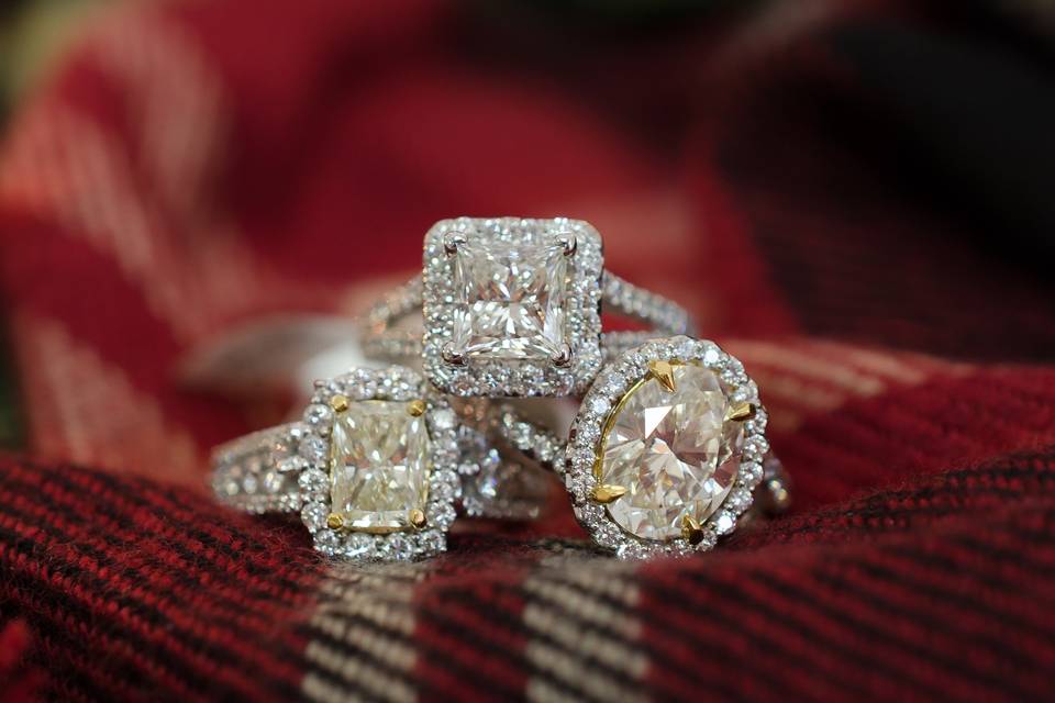 Three crystal rings