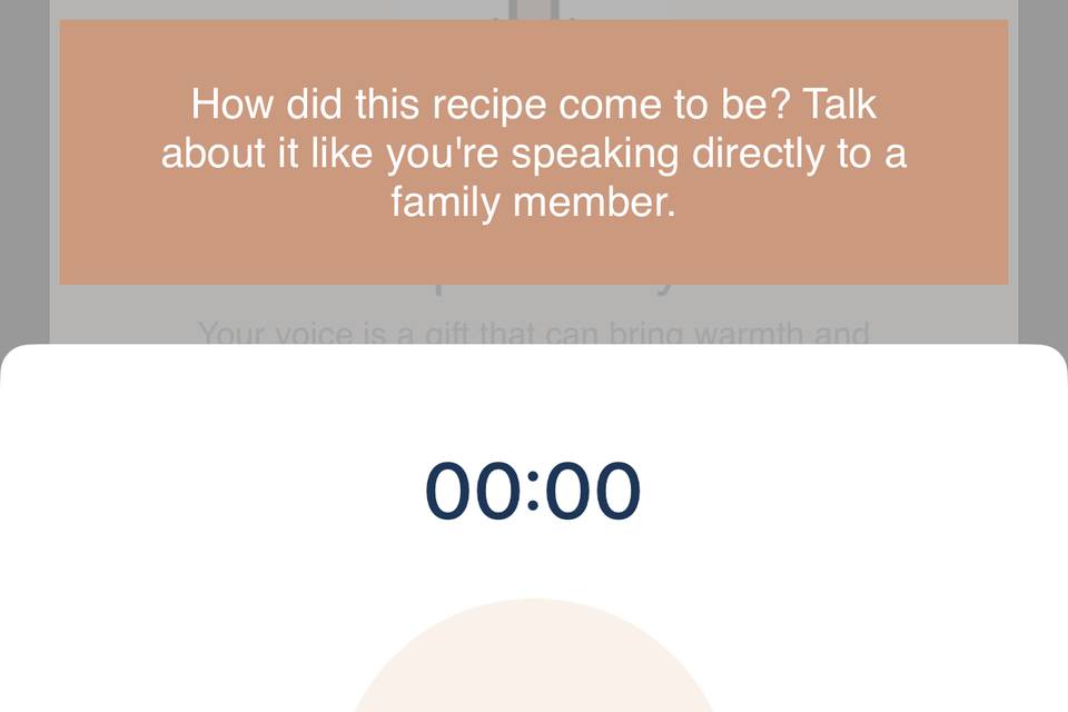 Recording recipe voice notes
