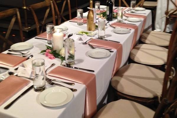 Table setup with centerpiece