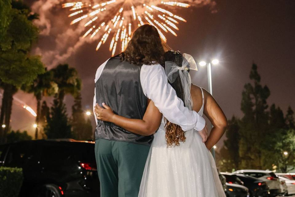 Disney Fireworks at Wedding