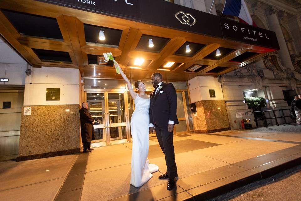 Bride & Groom celebrating