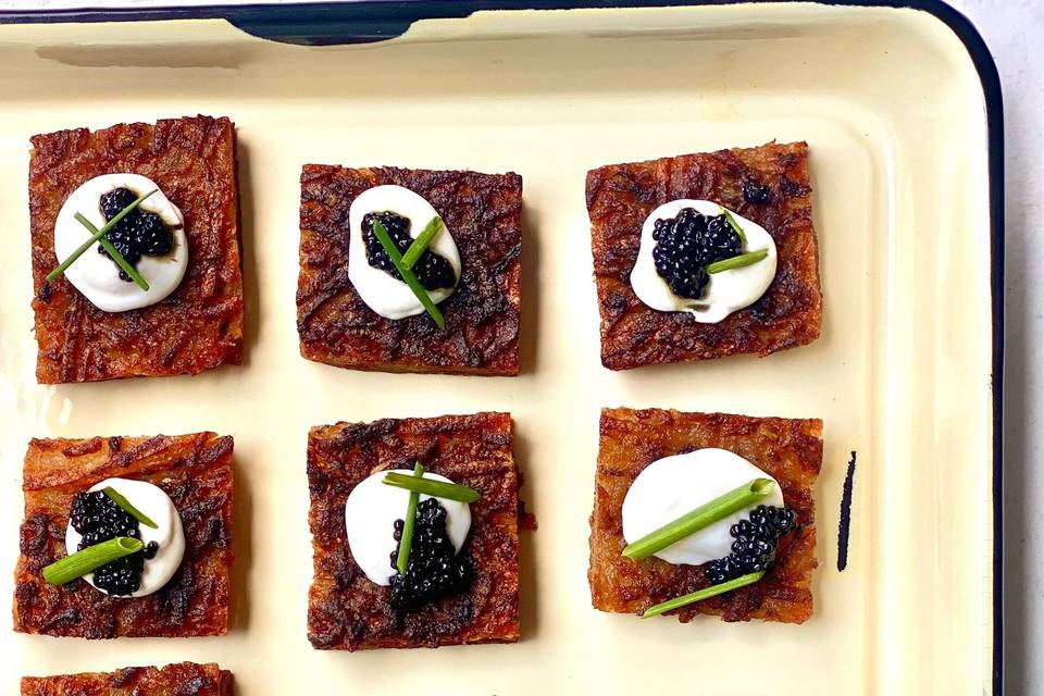 Potato pancake with caviar