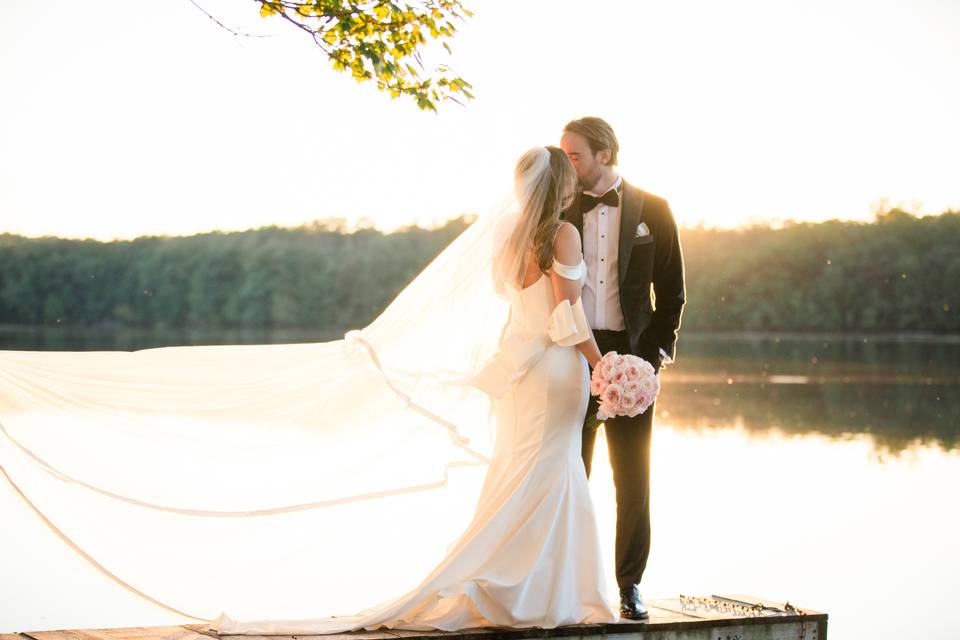 Kissing by the lake