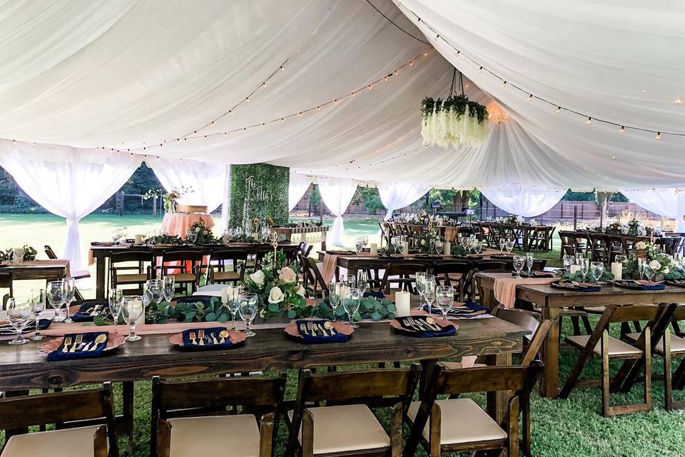 Farm Table Tented Reception