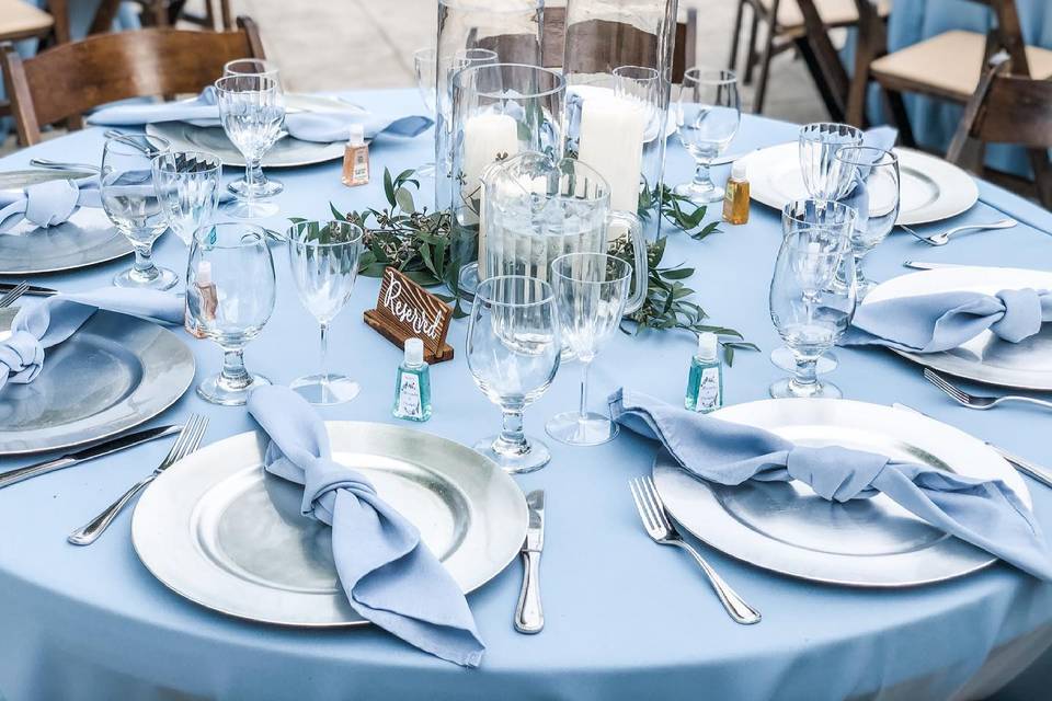 Dusty Blue Reception Tables