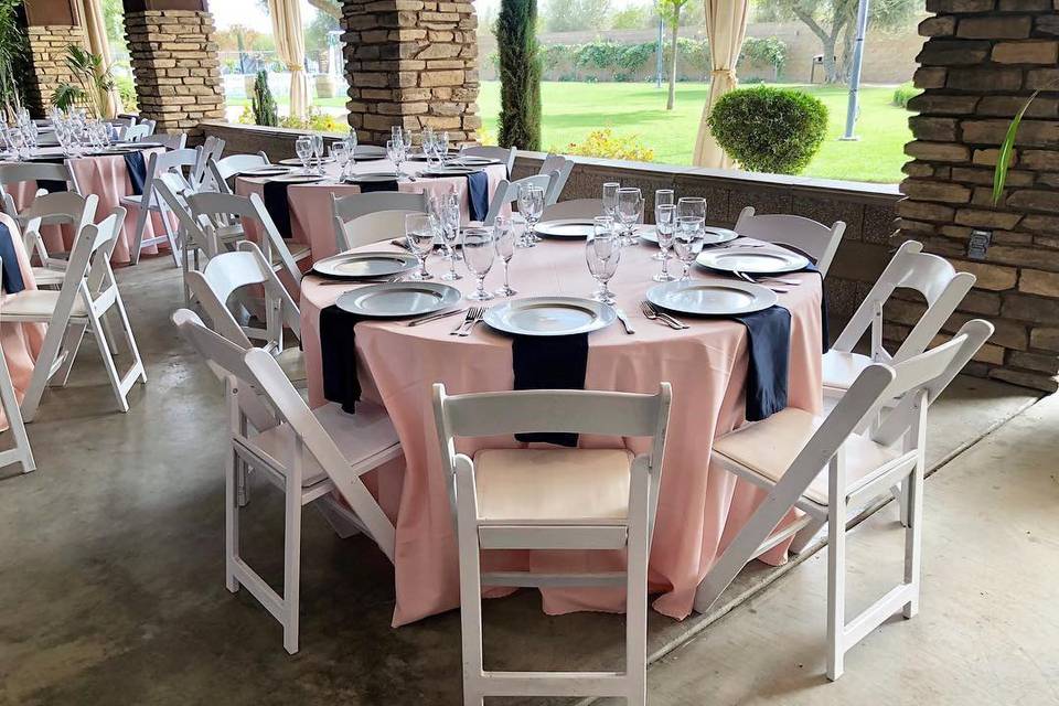 Blush & Navy Winery Reception