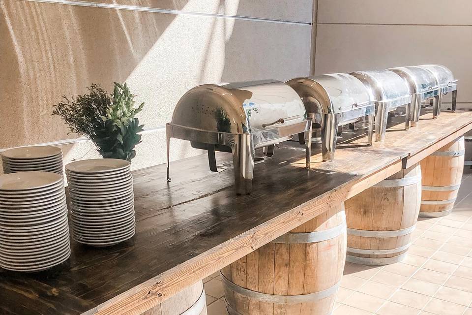 Wine Barrel Bar Buffet