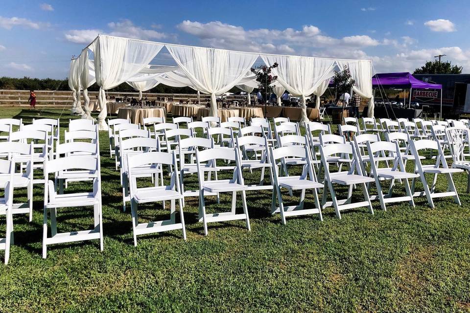 White Dreamy Backyard Wedding