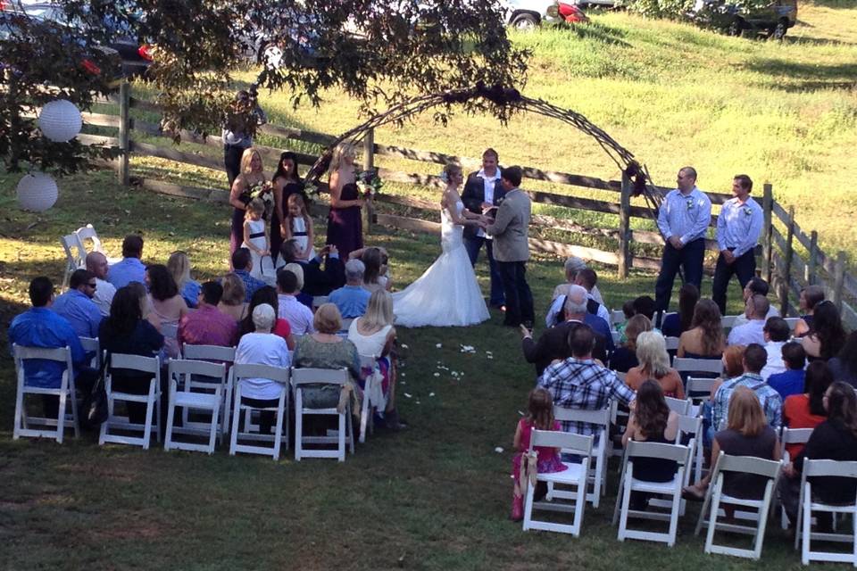 Couple with their guests