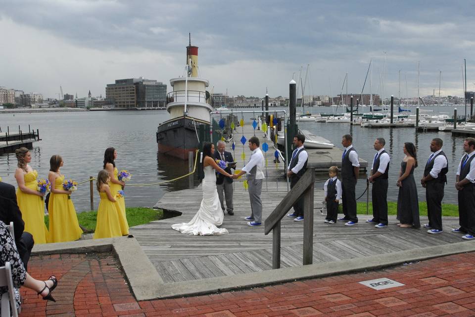 The bride and groom