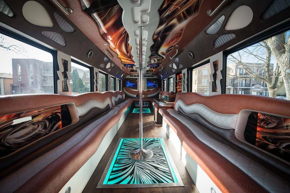Hottest and Largest Chicago Party Bus.  UNSURPASSED Elegance and Luxury!  Fits 36 Passengers.  www.viplimousineinc.com