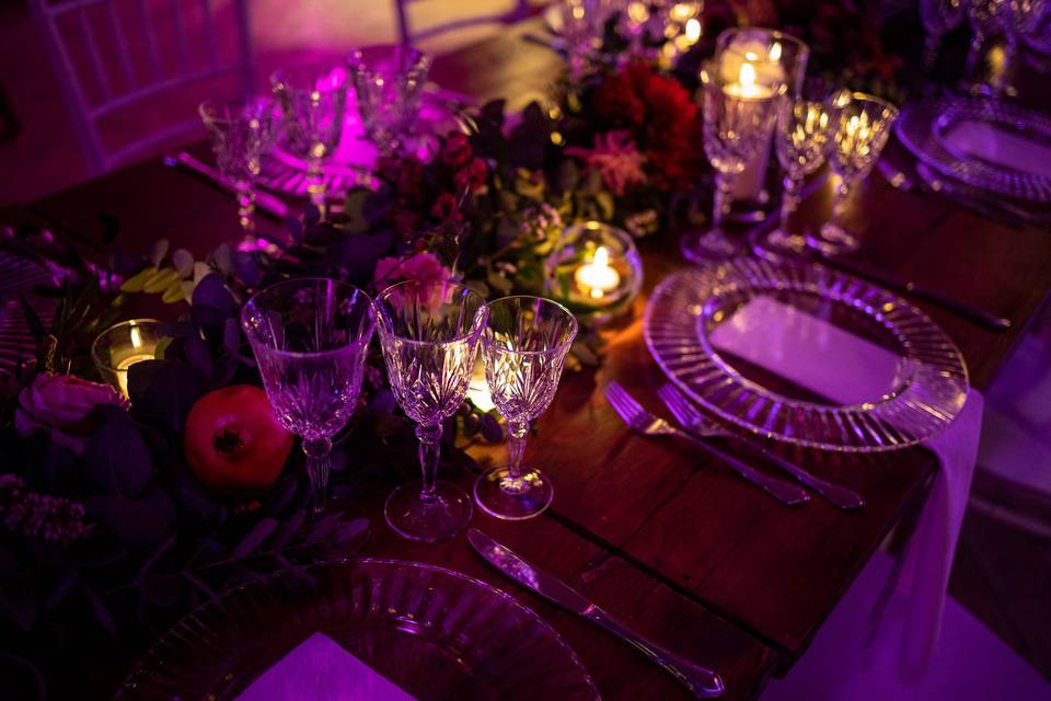 Placee details with candle
