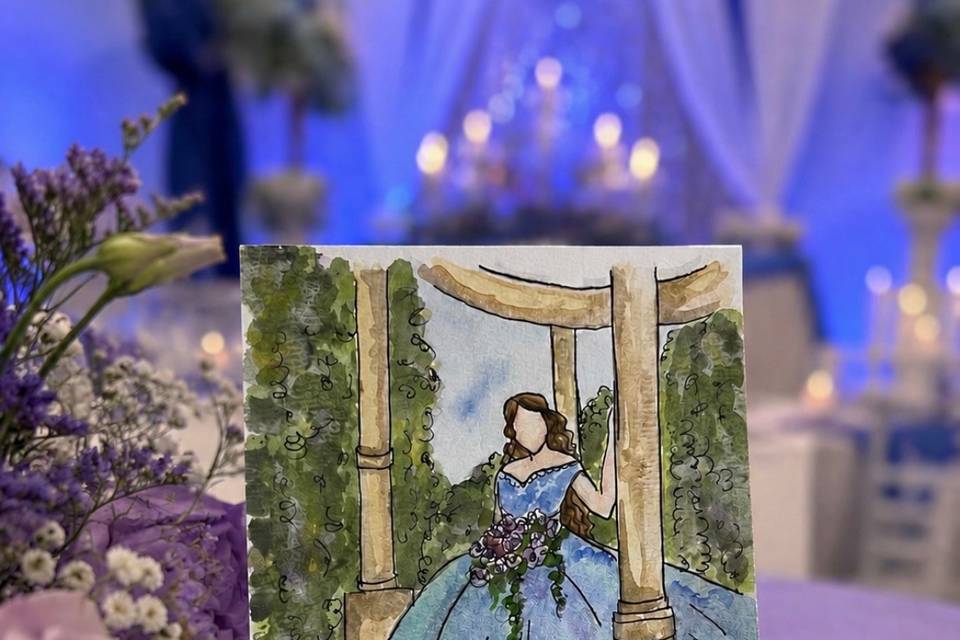 Guest Watercolor Quinceañera