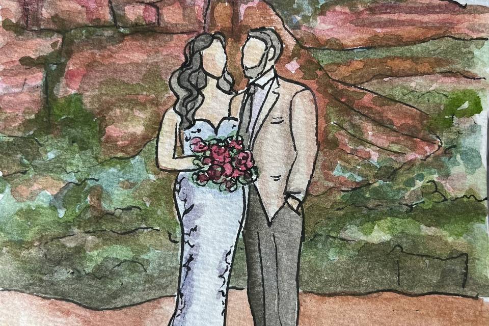 Bride and Groom Watercolor