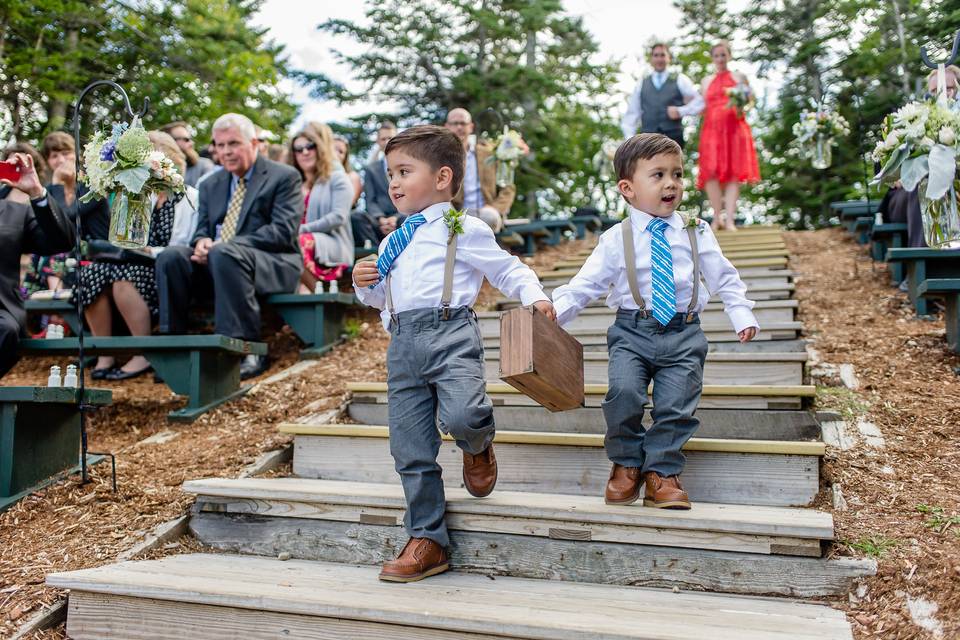 Cute kids carry rings safely!