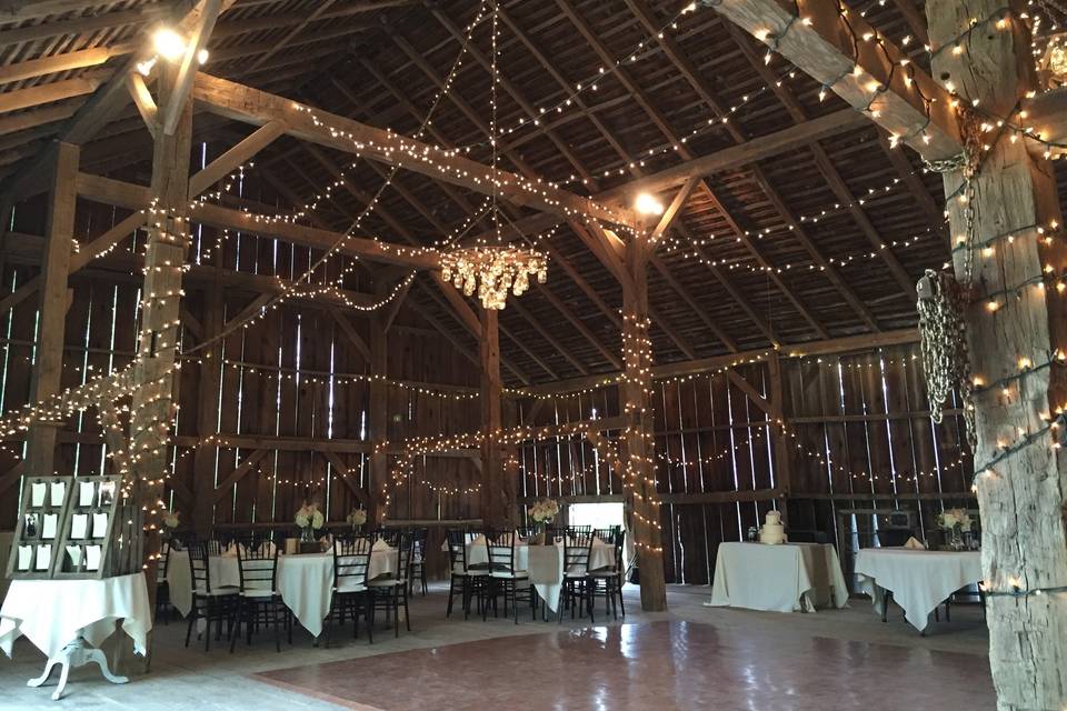 Interior of Canyon Run's bank barn, built in the 1850's, this is as rustic and authentic as it gets.