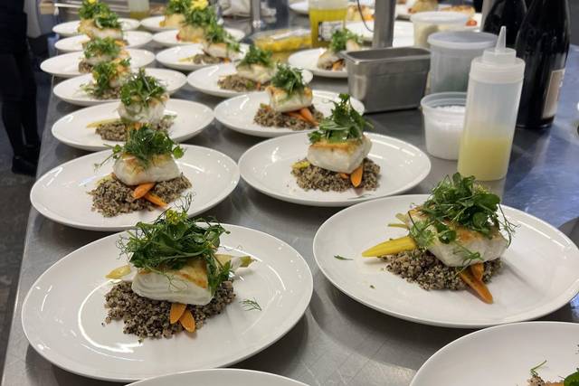 Seabass and quinoa