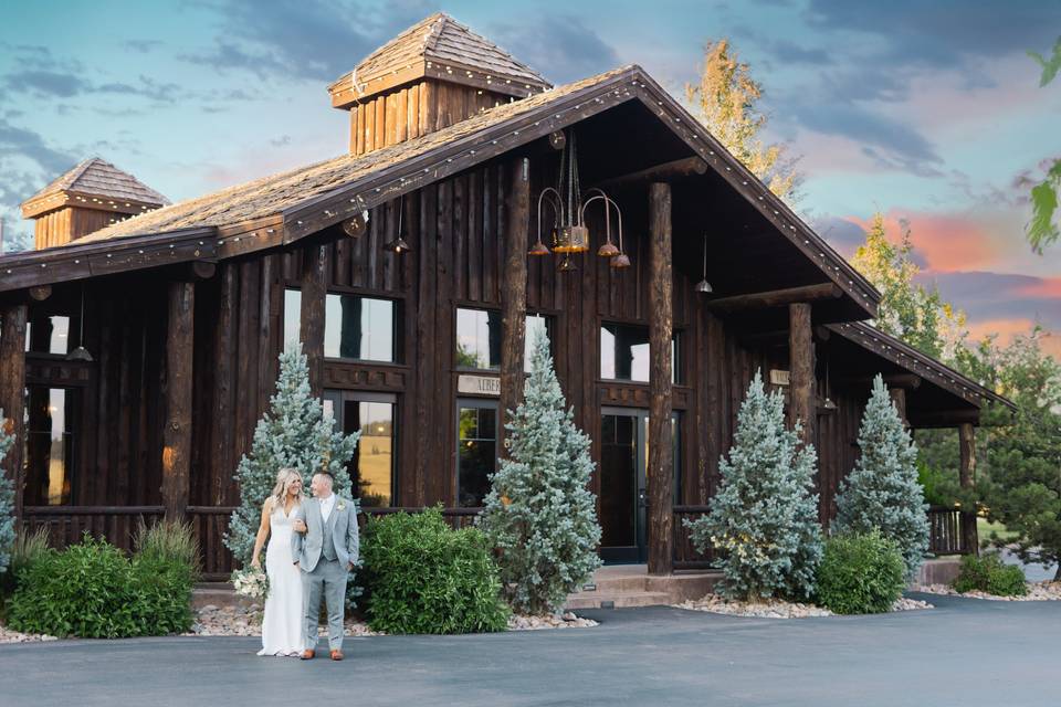 Sunset mountain wedding