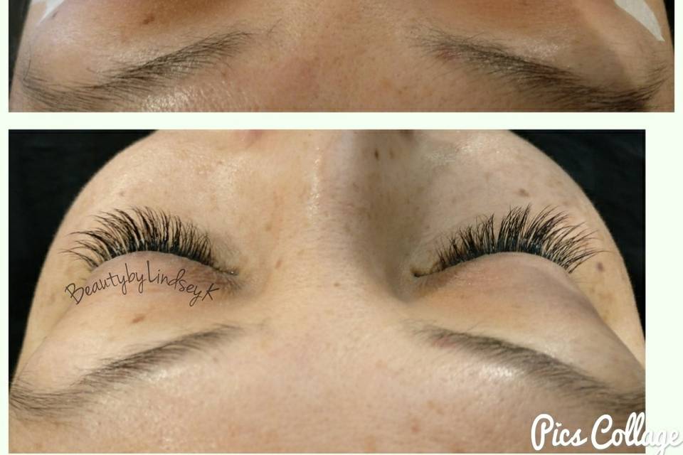 Beautiful before and after eyelash extensions
Eyelash Extensions are waterproof. You can cry those happy tears, go swimming on your honeymoon or sweat while working out to get that amazing bridal body. Or you can just wake up to your new husband looking amazing and put together without a stitch of makeup.