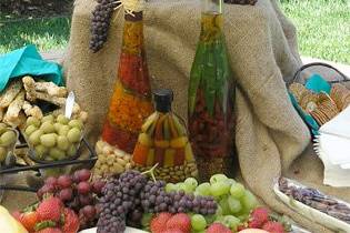 Table display and fruits