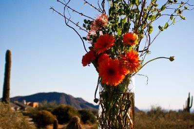 Rustic orange centerpiece