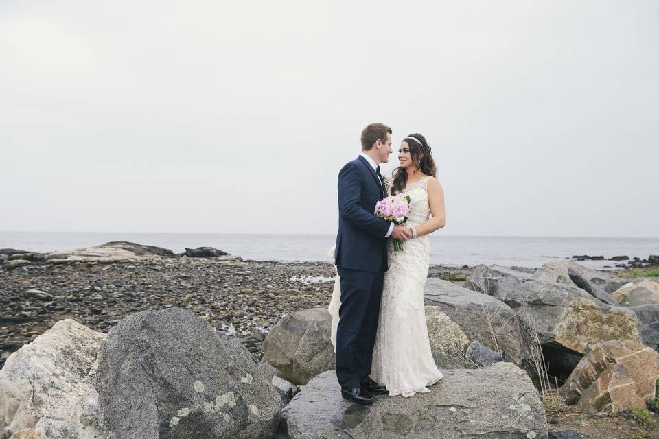 Couple with their guests