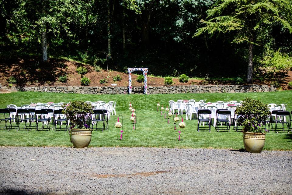 Lakeside ceremony and reception area