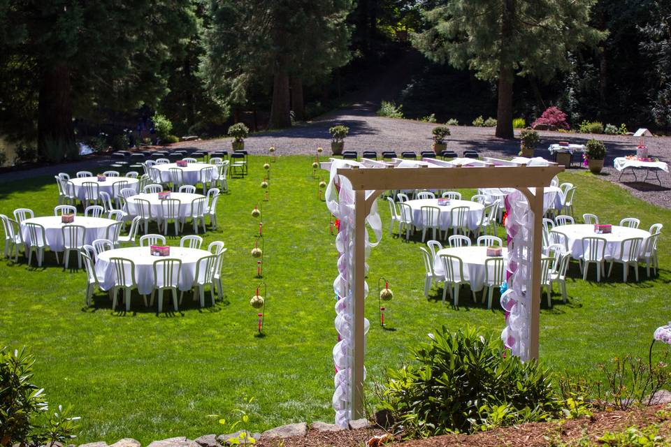 Lakeside ceremony and reception area