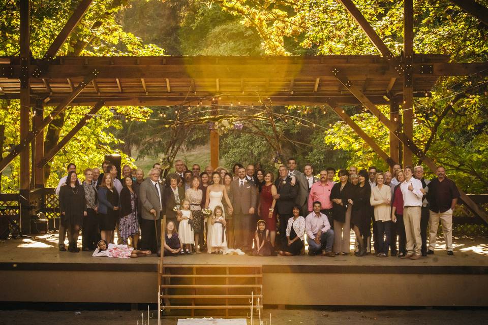 Lakeside lawn ceremony and reception area