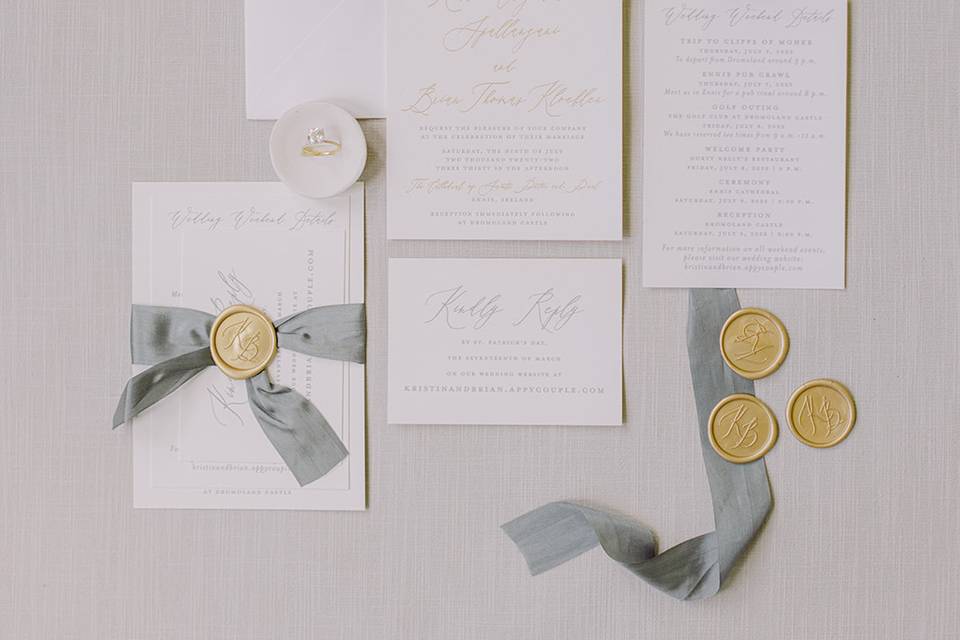 Gold Foil Wedding Invitation