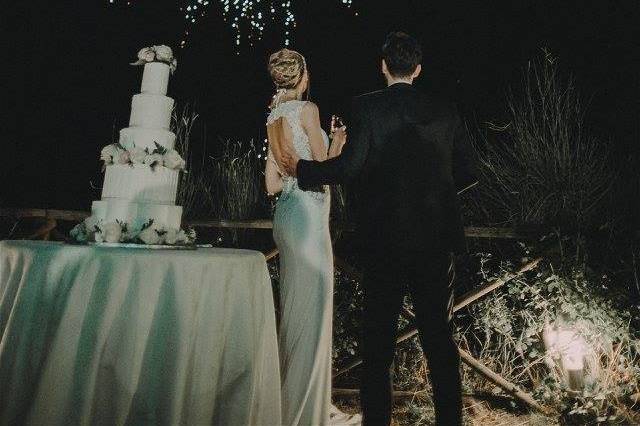 Firework+cake cutting= wow