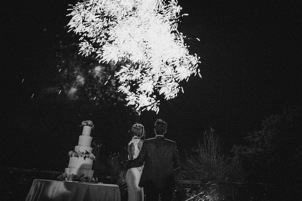 Firework+cake cutting= wow