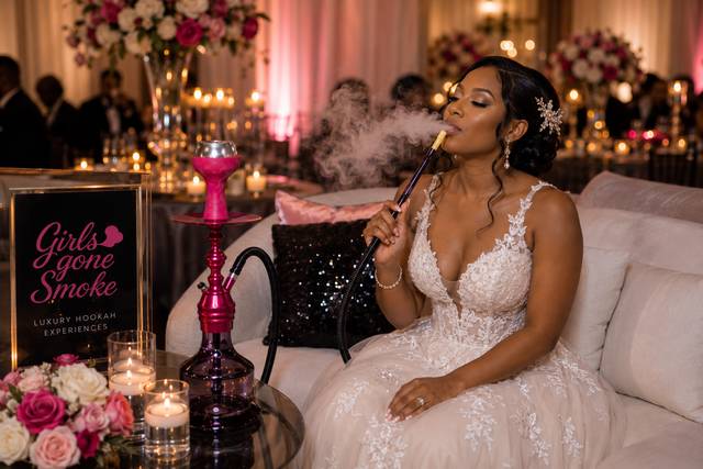 Bride Enjoying Hookah