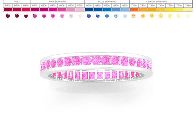 sapphire eternity in platinum