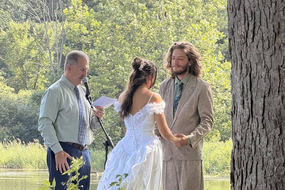 Wedding on dock