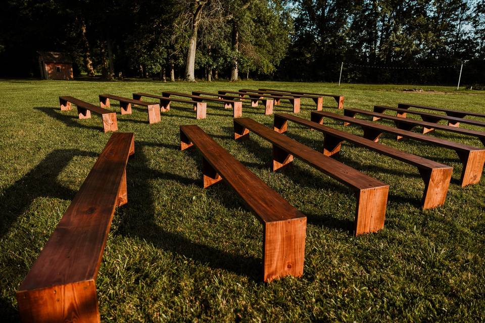 Wood benches