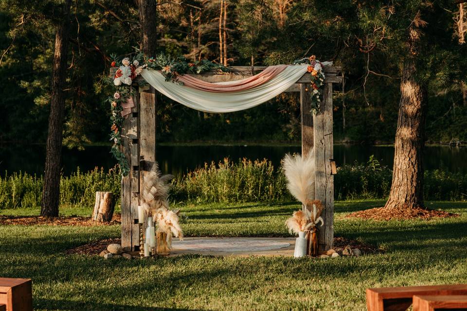 Altar by lake