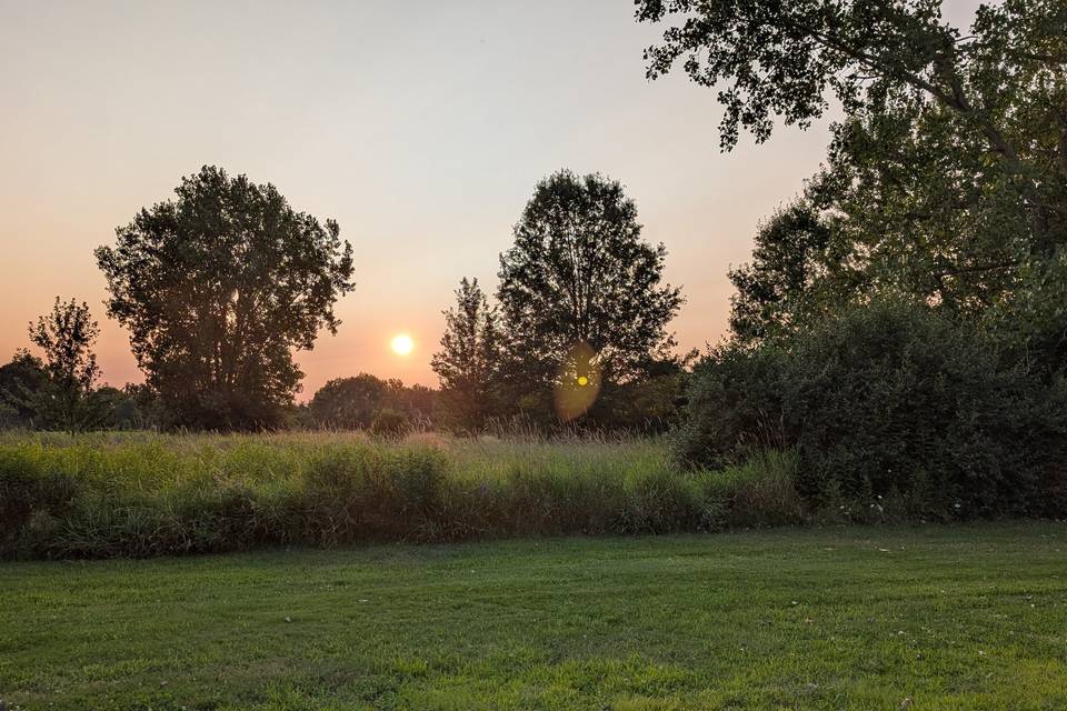 Sunset over the meadwos
