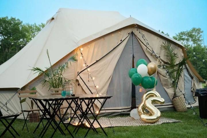 Graduation party glamping