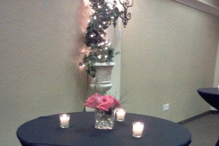 Flower and candle centerpiece