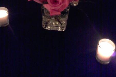 Flower and candle centerpiece